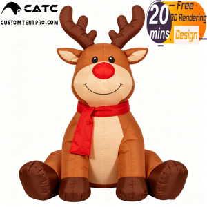 Mascotte <span class=keywords><strong>de</strong></span> renne gonflable personnalisée CATC pour événements <span class=keywords><strong>de</strong></span> Noël, en tissu Oxford 350D, avec souffleur intégré, étanche, pour fêtes <span class=keywords><strong>de</strong></span> fin d'année en extérieur - Product Image 1