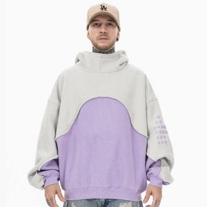 Venta al por mayor de logotipo personalizado de alta calidad Patchwork sudadera sudaderas con capucha para los hombres - Product Image 3