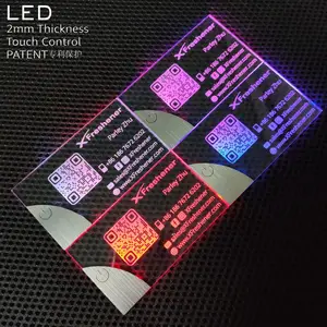 4 yeni 2022 lüks LED kredi kartı kartvizit akrilik Light up İş tasarım Logo LED kartvizit