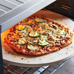 Custom bianco ceramica Cordierite Pizza <span class=keywords><strong>pietra</strong></span> resistente alle alte Temperature perfetto Barbecue cottura piatto piatto per la cottura della Pizza - Product Image 2