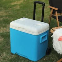 Glacière-chariot multifonctionnelle portable LIHENG 30L avec poignée et roues pour l'extérieur – Boîte isotherme pour aliments frais