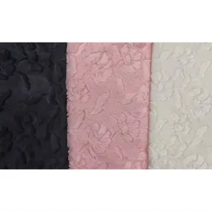 Kain Velour Sofa tekstil rumah desain bunga 3D timbul bunga daur ulang 100% poliester kain pelapis beludru