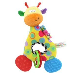 长颈鹿宝宝出牙器摇铃玩具新生儿毛绒动物H009A