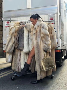 Giacca lunga personalizzata s m L taglia soprabito comoda pelliccia di volpe Unisex da <span class=keywords><strong>donna</strong></span> - Product Image 2