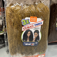 3X Cuban Twist 16" 180G Extensions de cheveux au crochet Afro Kinky ignifuges style queue de cheval naturelle pour tressage à prix abordable