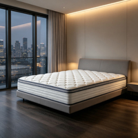Matelas hybride matelassé avec surmatelas, matelas à ressorts ensachés indépendants pour la maison, la chambre, l'hôtel, commande en gros