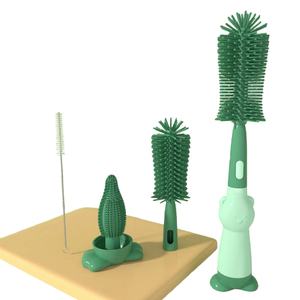Ventes chaudes Ensemble de brosses de nettoyage pour bouteilles en silicone à poils doux 360 degrés Outil de lavage de <span class=keywords><strong>verre</strong></span> et de tasse Brosse de nettoyage pour sucettes et pailles - Product Image 1
