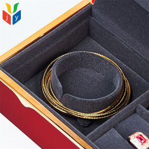 Luxury Rectangle <strong>Painted</strong> <strong>Jewelry</strong> <strong>Box</strong> with LED Light Custom Logo Black Velvet Watch Couple Ring Set <strong>Jewelry</strong> <strong>Box</strong> - Product Image 6