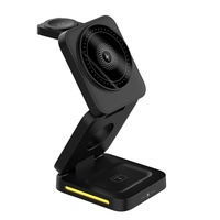 Organisateur de bureau LP 3 en 1, station de charge sans fil intégrée, support en plastique, charge rapide magnétique 15W, alimentation multi-appareils