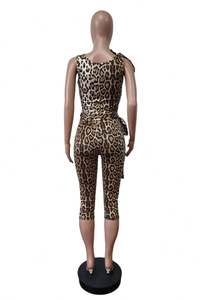 Completo <span class=keywords><strong>Donna</strong></span> Due Pezzi Sexy con Stampa Leopardata Moda Primavera 2025 - Product Image 6