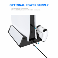 Station de charge PS5 tout-en-un avec ventilateur de refroidissement et verrouillage sécurisé-Charge rapide pour PS5/PS5 Slim