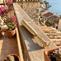 Briquet Classique Vintage en Laiton à Flamme Ouverte, Style Torche Portative pour Camping en Extérieur et Utilisation en Cuisine, au Kérène