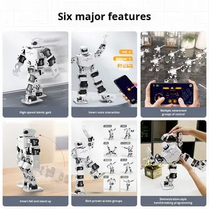 Robot humanoïde dansant H5S, bipède biomimétique à 16 servomoteurs, plus de 40 routines de danse prédéfinies, <span class=keywords><strong>programmation</strong></span> éducative intelligente - Product Image 2