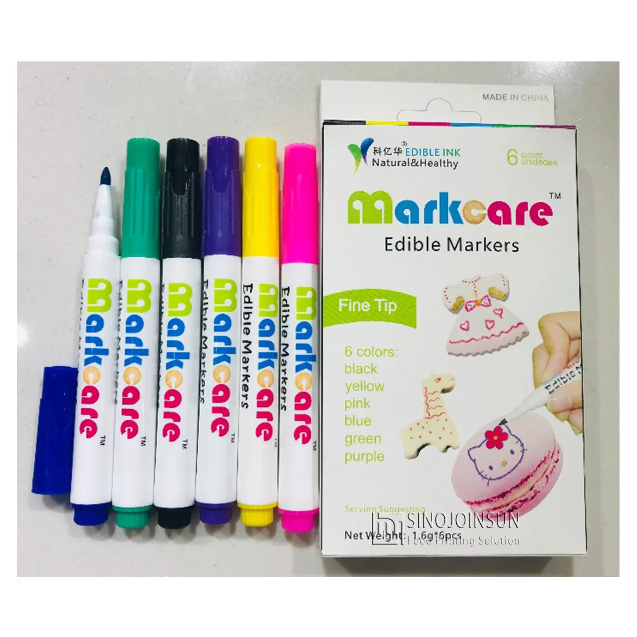 6 colors per set edible food writer wholesale edible egg marker