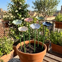 Abreuvoir en céramique abeille et papillon 50 cm – Station d'ensemencement pour jardin, patio extérieur, pelouse et parterre de fleurs