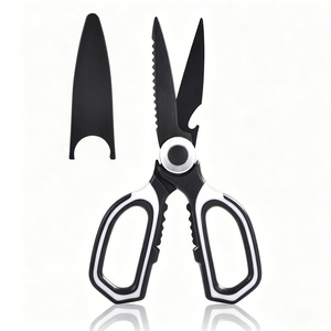 <b>Kitchen</b> <b>Shears</b> Stainless Steel Black Titanium V-shaped Blade For Home Use With Protective Covers - Product Image 5
