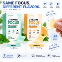 L-Théanine Focus – Bandes Orales à Dissolution Rapide avec Bacopa, Sans Caféine, Nootropiques Apaisants – OEM Marque Privée – 30 Unités