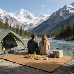 Portable <b>Waterproof</b> Picnic Blanket Foldable Outdoor Camping Mat With Ultrasonic Quilting for Hiking Beach Travel Family Picnics - Product Image 4