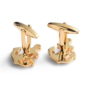 Mancuernillas de Metal con Diseño Único en Forma de Lazo, Color Dorado Brillante, para Traje - Product Image 5