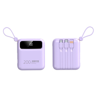 RUNCEIN grosir Power Bank kualitas tinggi 10000mAh pengisian cepat dengan kabel 3 in 1 Power Bank telepon portabel Powerbaks