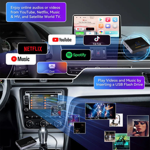 FUAllwin อะแดปเตอร์ CarPlay แบบ3-in-1, อะแดปเตอร์ไร้สายรองรับ8 + 128G กับ Android, YouTube และกล่องทีวีมัลติมีเดียสำหรับรถยนต์ - Product Image 4