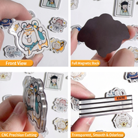 Aimant de réfrigérateur en acrylique personnalisé, autocollant magnétique transparent pour réfrigérateur, motif de logo personnalisé pour souvenir touristique