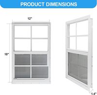 Fenêtres à guillotine doubles en PVC blanc de style européen et américain, avec moustiquaire magnétique en acier inoxydable, cadre en plastique, isolation thermique