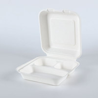 Bagasse de canne à sucre avec logo personnalisé Boîte à hamburger jetable Emballage de hamburger de canne à sucre bio avec couvercles de récipients alimentaires