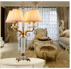 Lampade per camere da letto Set di 2 moderne lampade da comodino in <span class=keywords><strong>cristallo</strong></span> con <span class=keywords><strong>paralume</strong></span> in tessuto di lino - Product Image 3