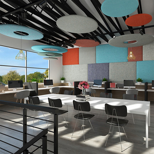 ノイズリダクション大型黒/白アコースティックウォールパネル2400*1200 * 9mmグレーフラット防音吸収パネル - Product Image 2