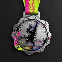 Médaille de Danse Tendance Personnalisable avec Design Néon Coloré – Souvenir pour Collectionneurs, Bboy, Bgirl, Équipe de Danse, Médaille de Récompense pour Compétition de Danse