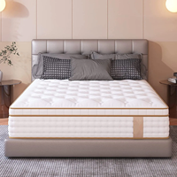 Matelas roulé 12 pouces en mousse à mémoire de forme gel et ressorts ensachés, avec mousse polyuréthane, pour chambre à coucher, pour un sommeil réparateur