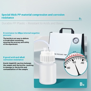 1L/2L lưu trữ chất lỏng hút chân không chai với <span class=keywords><strong>TEE</strong></span> Bìa tiêu cực bơm áp lực cho sinh học và phòng thí nghiệm cung cấp lưu trữ - Product Image 5