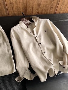 <span class=keywords><strong>Chemise</strong></span> <span class=keywords><strong>en</strong></span> <span class=keywords><strong>lin</strong></span> perlée à motif cachemire style Old Money pour homme, manches longues, légère, respirante, fraîche, anti-UV, sans <span class=keywords><strong>repassage</strong></span>, idéale pour l'été - Product Image 5