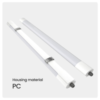 Luminaria LED Lineal Moderna de Aluminio con Clasificación IP65, 10W 22W 30W, 2Ft 4Ft, Ra80 3000-6500K, Regulable, para Almacenes