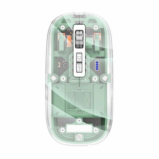 M133 Wireless Bt Three-mode Transparent Mouse Rechargeable Mute Girl Tablet Computer Notebook Office Game Mouse