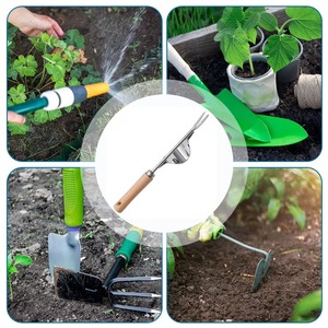 Désherbeur manuel en forme de V, fourche à main en acier inoxydable avec manche en bois, outil de jardinage pour enlever les mauvaises herbes, déracineur d'herbe, ameublisseur de sol - Product Image 3