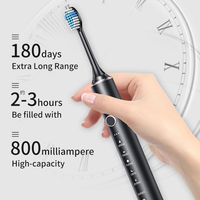 Cepillo de dientes eléctrico sónico ultrasónico inalámbrico, cepillo de dientes eléctrico suave, cabezal de cepillo reemplazable, Limpieza de dientes