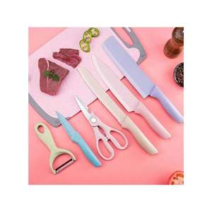 Set di coltelli da cucina multifunzionali 5 pezzi di alta qualità in acciaio inossidabile nero incluso coltello da macellaio VG10 supporto per lama incluso - Product Image 4