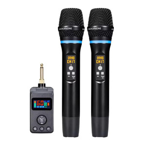 Sistema de Micrófono <span class=keywords><strong>Karaoke</strong></span> Inalámbrico Dual M50, Dinámico, Anti-Regollos, Receptor Recargable, Plug and Play, con Batería de Litio Integrada - Product Image 1