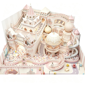 Aoleao Custom <b>Wooden</b> Princess Indoor Playground Ball Pit Slide Climbing <b>Castle</b> for Kids Soft Play CE TUV CPC Certified - Product Image 2