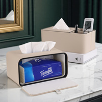 Boîte à mouchoirs en cuir de style nordique, décoration haut de gamme pour la maison, salon, salle à manger, design moderne minimaliste chic et discret, café