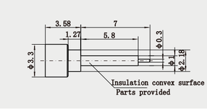 Conector SMPM sellado herméticamente macho liso SSMP con <span class=keywords><strong>aislante</strong></span> extendido - Product Image 2