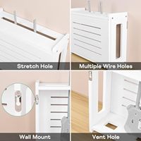 Étagère de routeur en bois montage mural WiFi routeur boîte de rangement Modem gestion des câbles multiprise Hider Rack bois massif blanc