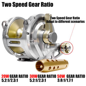 Rapporto di velocità 2025 nuovo moltiplicatore interamente in metallo 1.7:1 trascinamento Max 27kg per la pesca alla traina in acque profonde BigGame - Product Image 6
