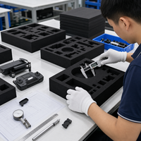 Plateau d'emballage protecteur en mousse PP/EVA découpé sur mesure par CNC avec fonction imperméable pour outils, instruments et pièces