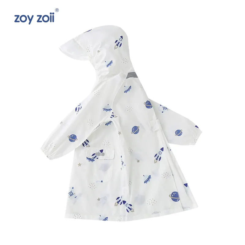 Zoyzoii子供Pvcエヴァ防水レインコート服フード付きプラスチックキッズポンチョ子供用