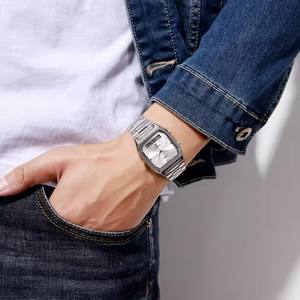 Montre SKMEI en vente flash, marque de luxe, montre en acier inoxydable pour homme, <span class=keywords><strong>chrono</strong></span>, affichage de l'heure à 3 fuseaux horaires, montre-bracelet numérique étanche, montre - Product Image 3