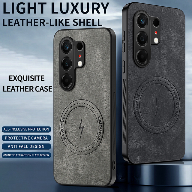 Magnetic Matte PU Leather Lens protection Back Case for Tecno Camon 50 40 30 / Camon 30 40 50 Pro Wireless Charging Cover