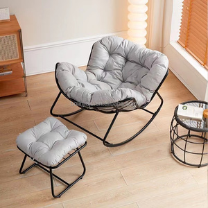 Chaise longue de relaxation, fauteuil inclinable de jardin rembourré, à bascule royale, dondolo <span class=keywords><strong>ovetto</strong></span> esterno, Offre Spéciale - Product Image 1